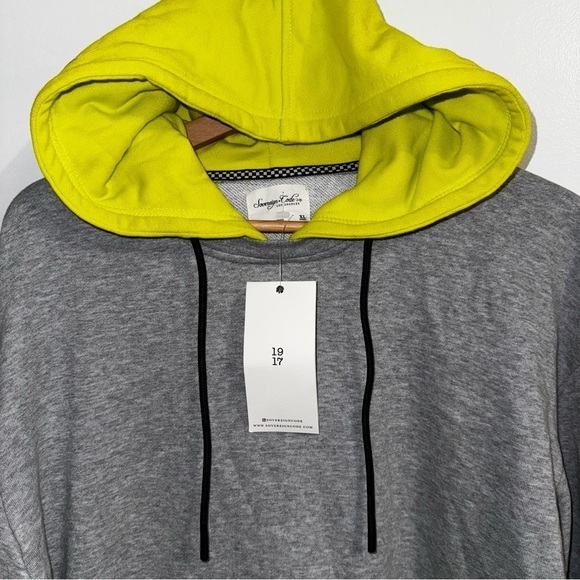 NWT Sovereign Code mens Brinx Cotton Hoodie heather grey/neon size XL - Picture 9 of 12